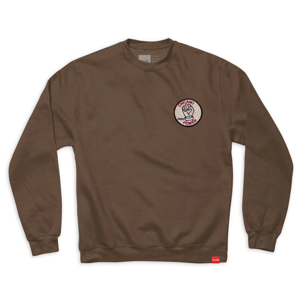 CHOCOLATE CHICANO POWER CREWNECK FLEECE CHOCOLATE