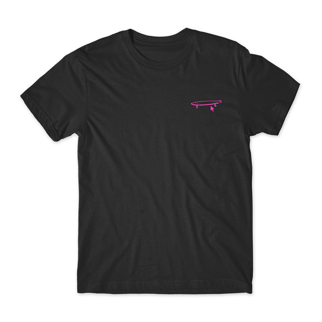 Girl Skateboards Crailtap Neon Nights Pink Emb SS Tee - Black