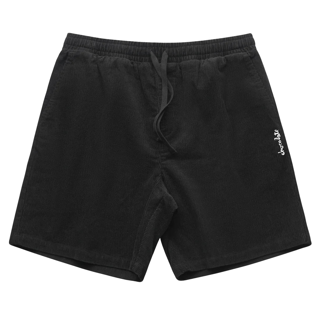 chocolate skateboards cord shorts black front