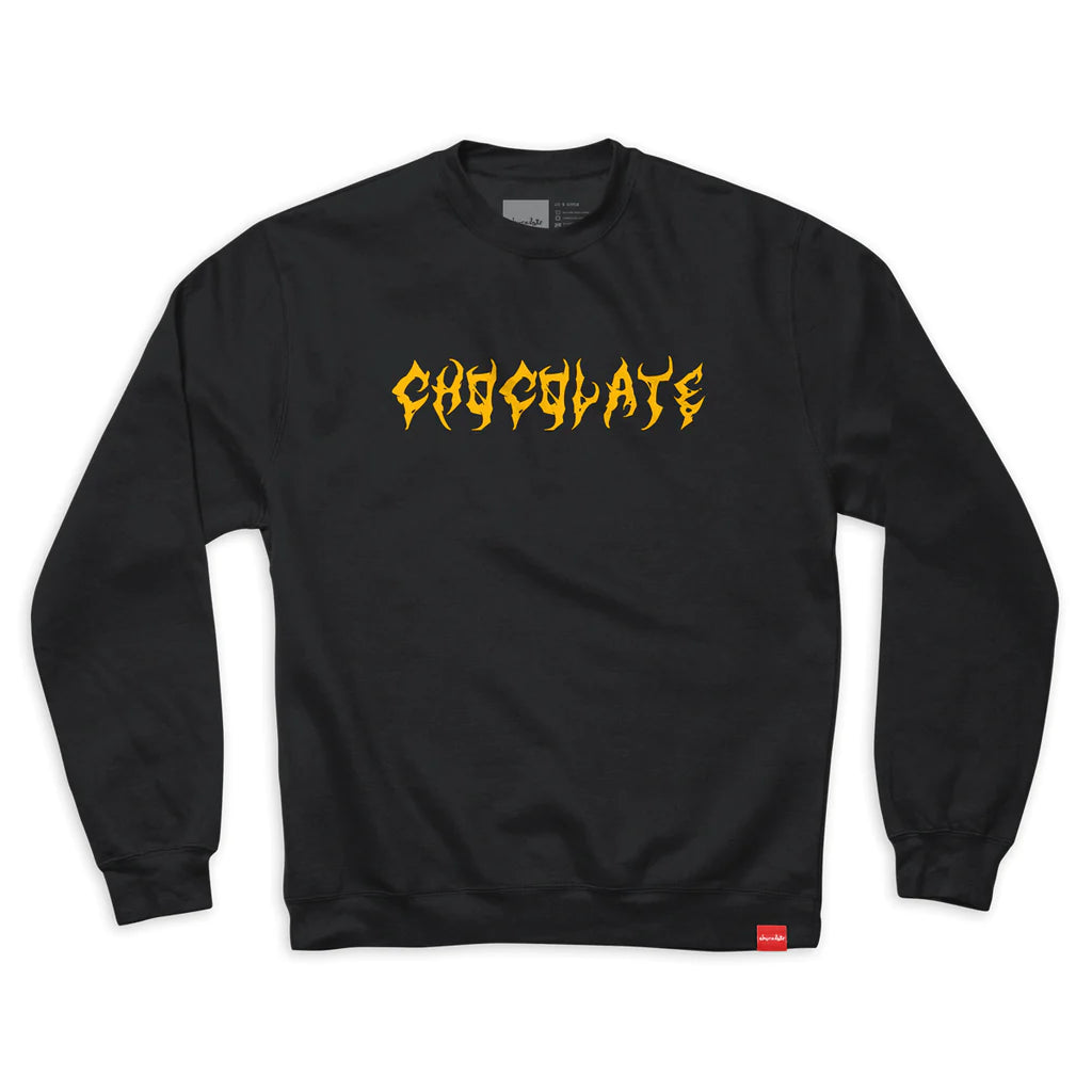 chocolate skateboards metal youth crewneck pullover black