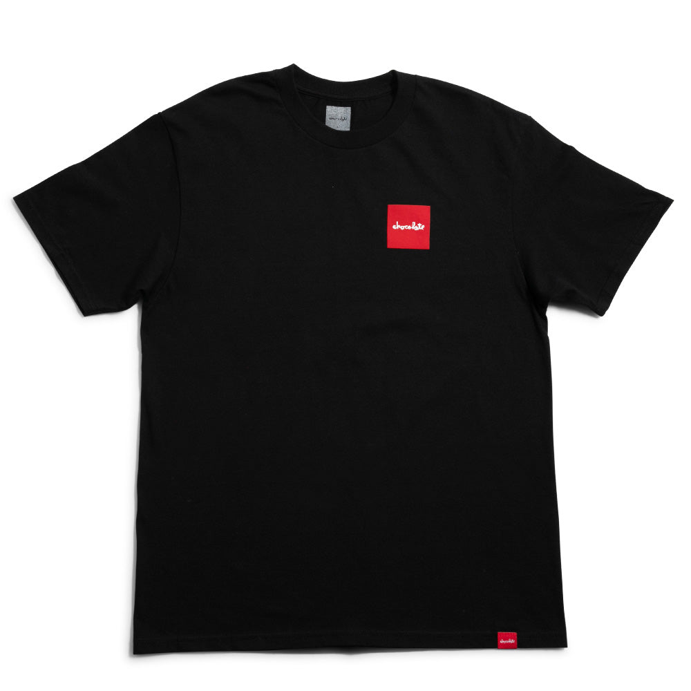 Crailstore Canada. Chocolate Red Square Tone Tee (Black) - Black short sleeve tee with simple front and soft cotton construction.