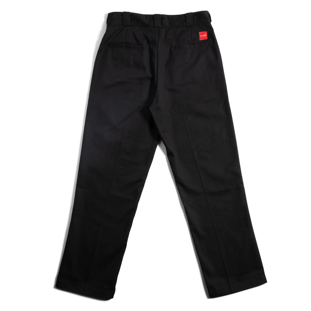 Crailstore Canada. Chocolate Work Chino Pants (Black) - Back view showing welt pockets, fitted waistband, and wide belt loops.
