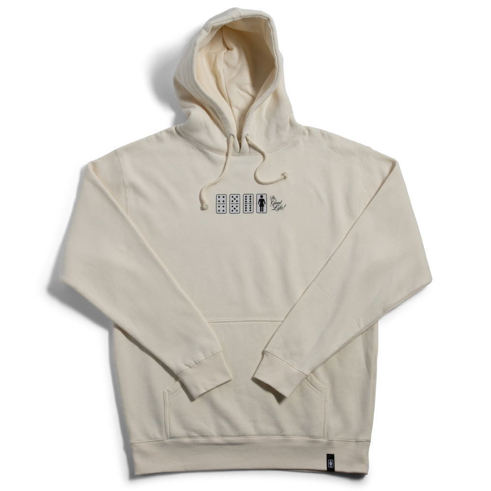 Crailstore Canada. Girl Goodlife Pullover Hood (Bone) - Bone pullover hoodie with front Goodlife graphic, drawstring hood, and relaxed fleece fit.