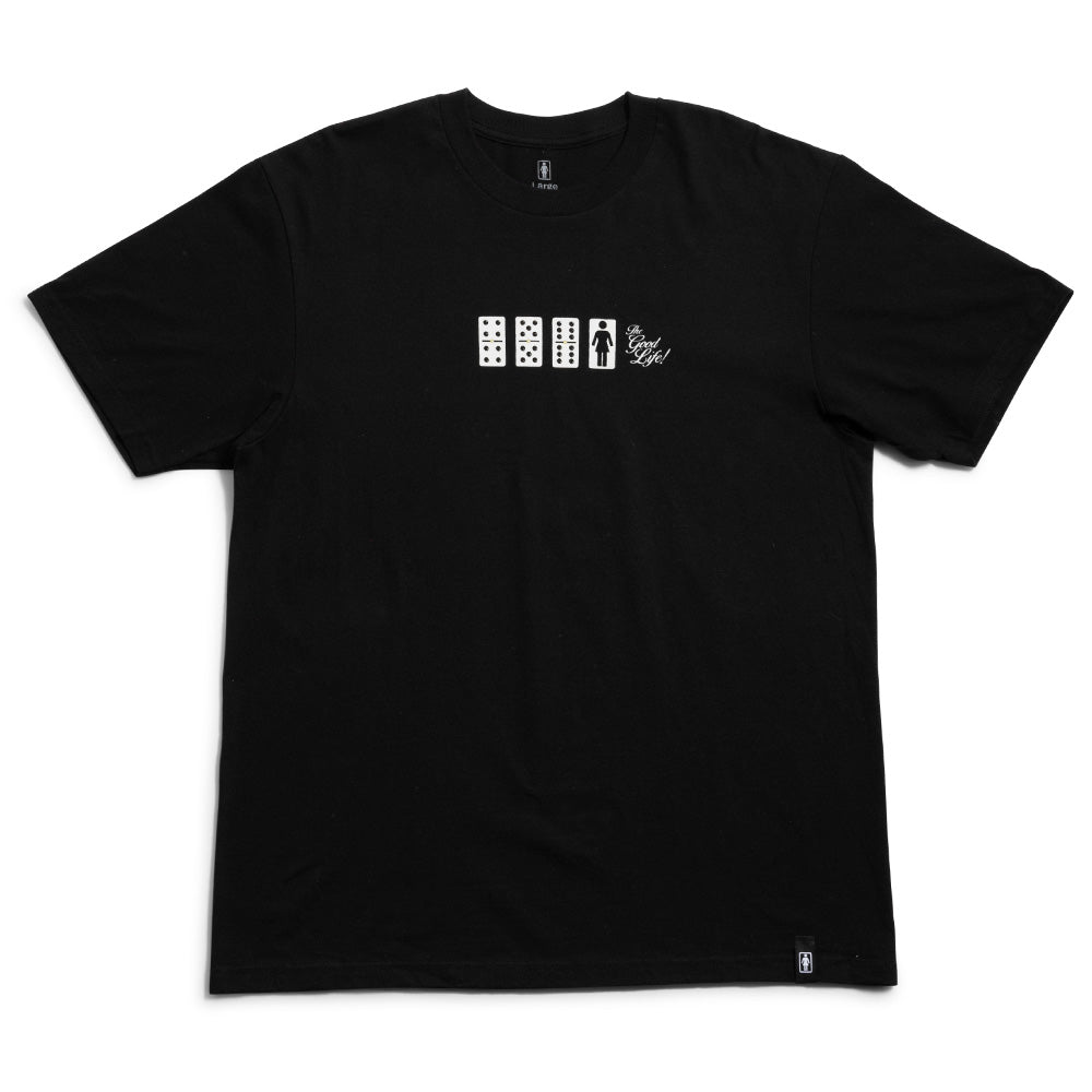 Crailstore Canada. Girl x Goodlife Tee - Front view of short sleeve tee featuring Girl and Goodlife co-branded design. Soft cotton with relaxed fit.