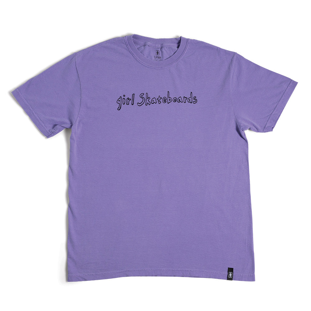 Crailstore Canada. Girl Hand Script Tee (Lavender) - Lavender short sleeve tee with front script logo. Soft cotton body and casual fit.