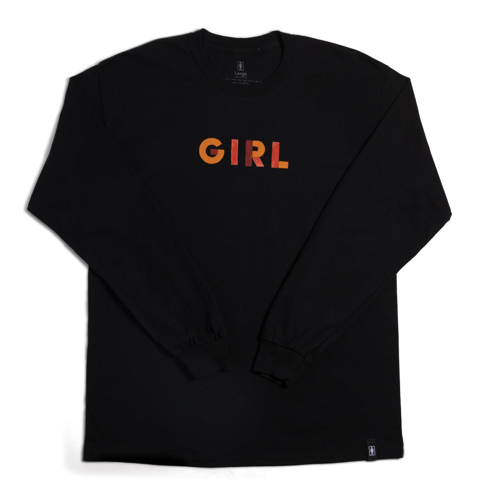 Crailstore Canada. Girl Jeron L/S Tee - Long sleeve tee with Jeron Wilson front graphic. Classic Girl styling with soft cotton feel and standard fit.