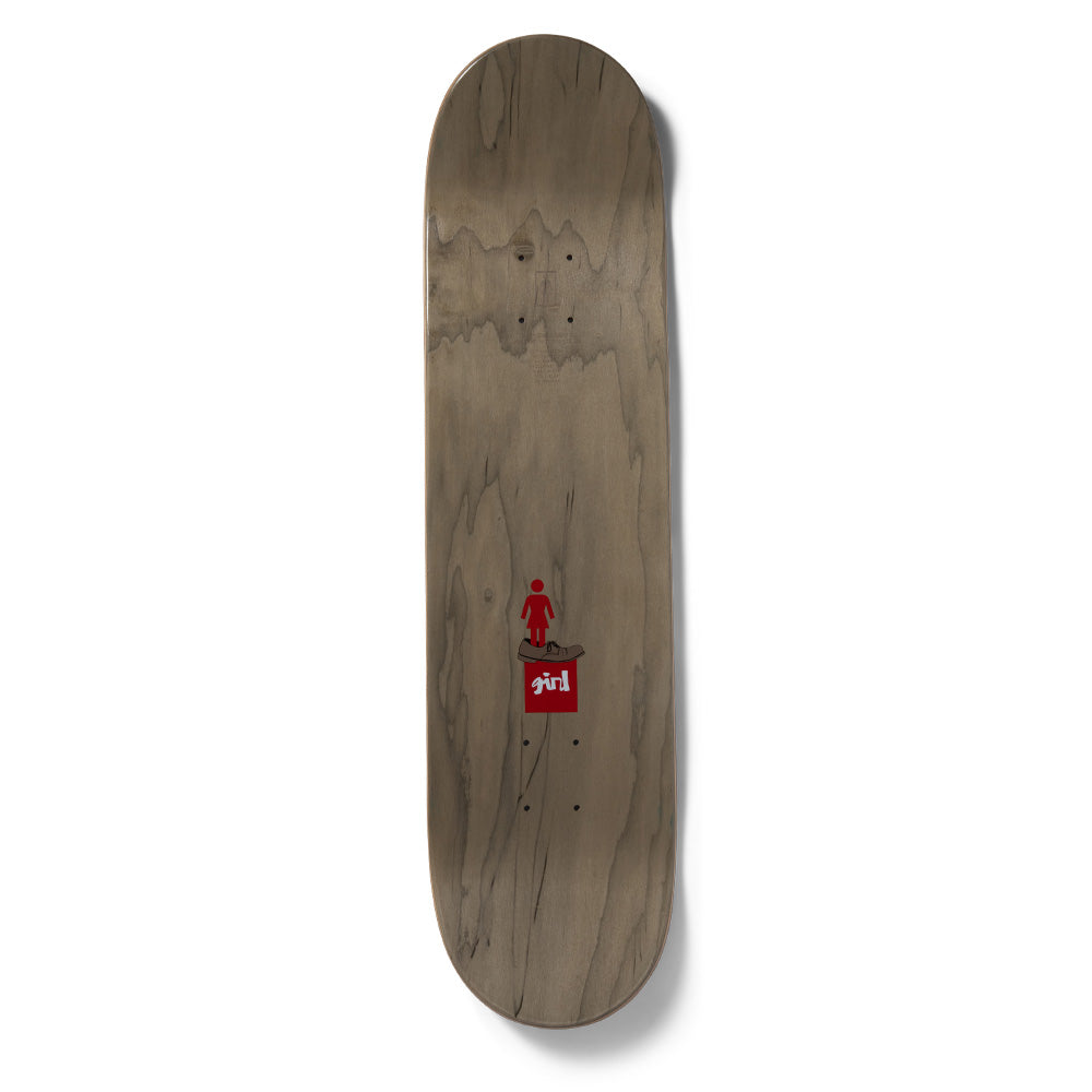 Crailstore Canada. Girl Jeron Wilson Hecox Portrait Deck - Top view featuring natural woodgrain finish and centered bolt holes.