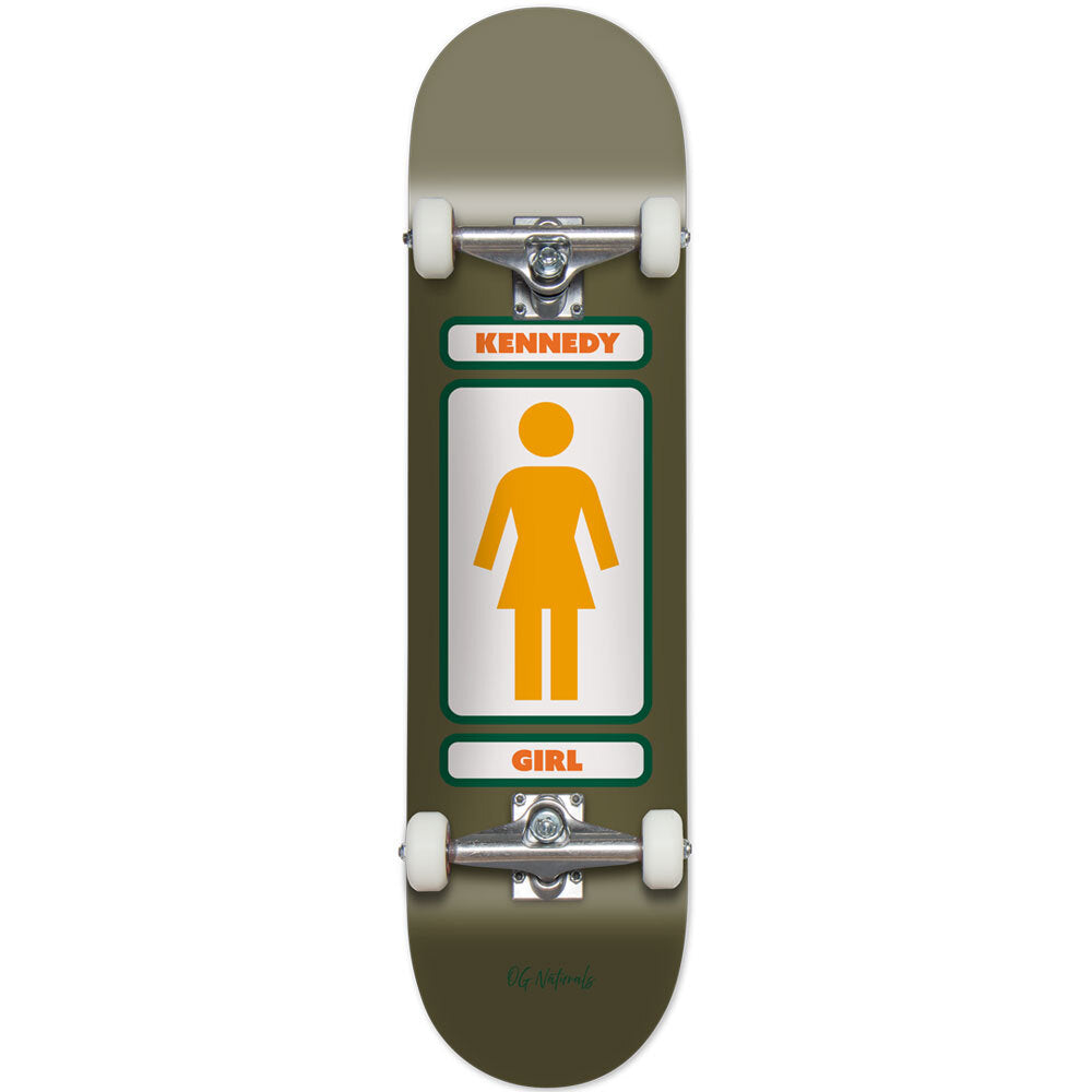 Crailstore Canada. Girl Kennedy 93 Til Complete - Full skateboard complete with trucks and wheels mounted on a popsicle shape deck.