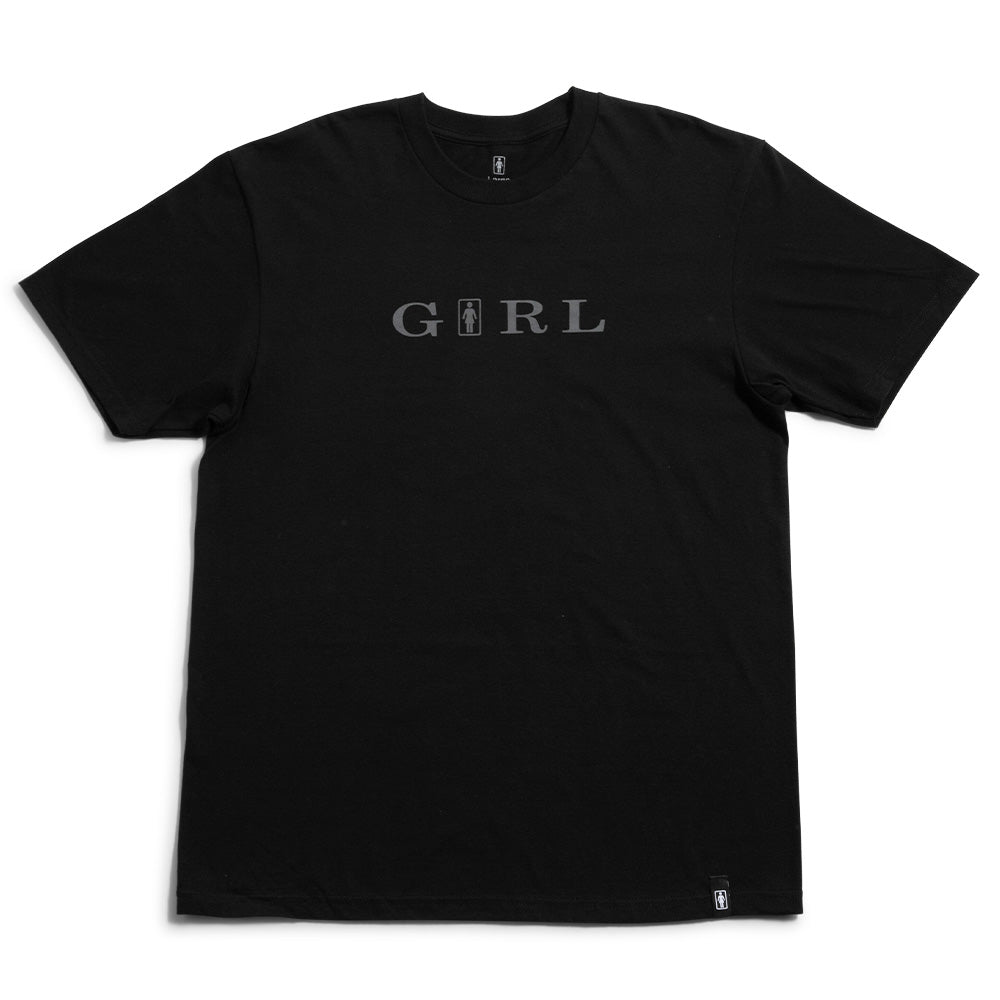 Crailstore Canada. Girl Serif Full Tee (Black) - Black short sleeve tee with serif-style front logo. Soft cotton and relaxed fit.