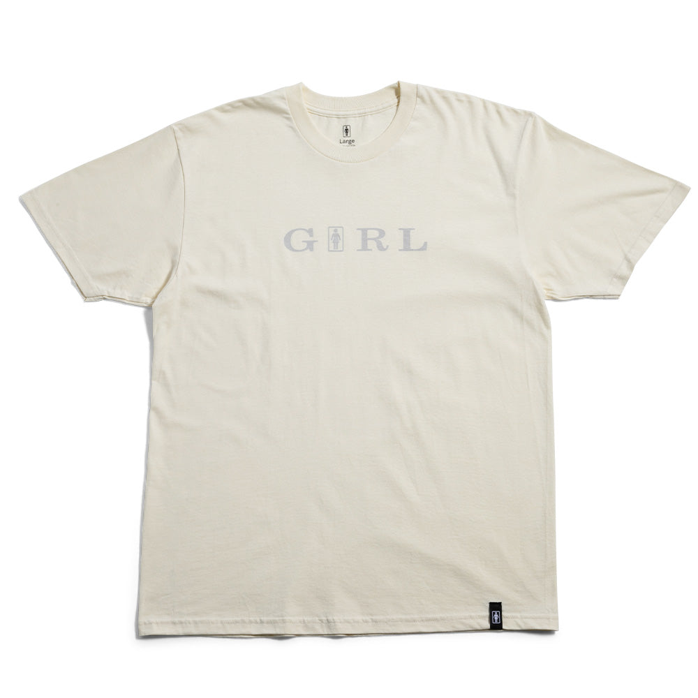 Crailstore Canada. Girl Serif Full Tee (Vintage White) - Vintage white short sleeve tee with serif front logo. Soft feel and laid-back fit.