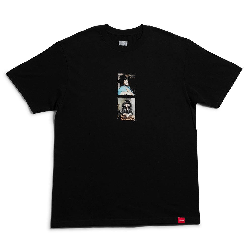 Crailtap Canada. Ramblin Man Tee (Black) - Front view of black tee with vintage-inspired graphic on chest, soft cotton feel and standard fit.