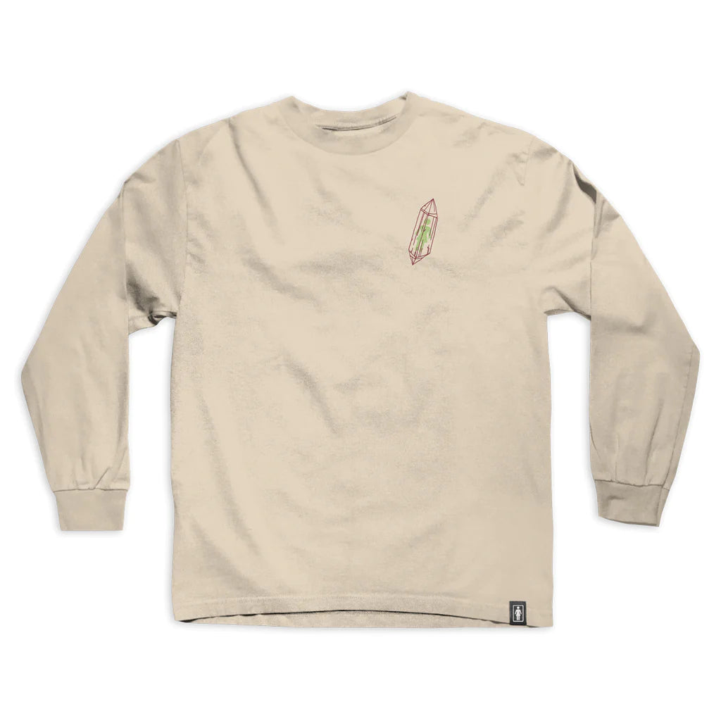 girl skateboards crystalize ls tee sand front