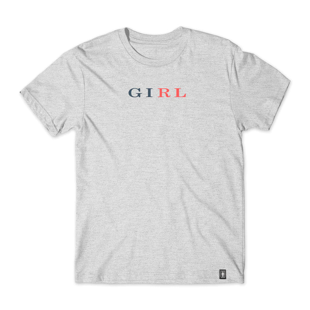 girl skateboards letterpress tee Ash