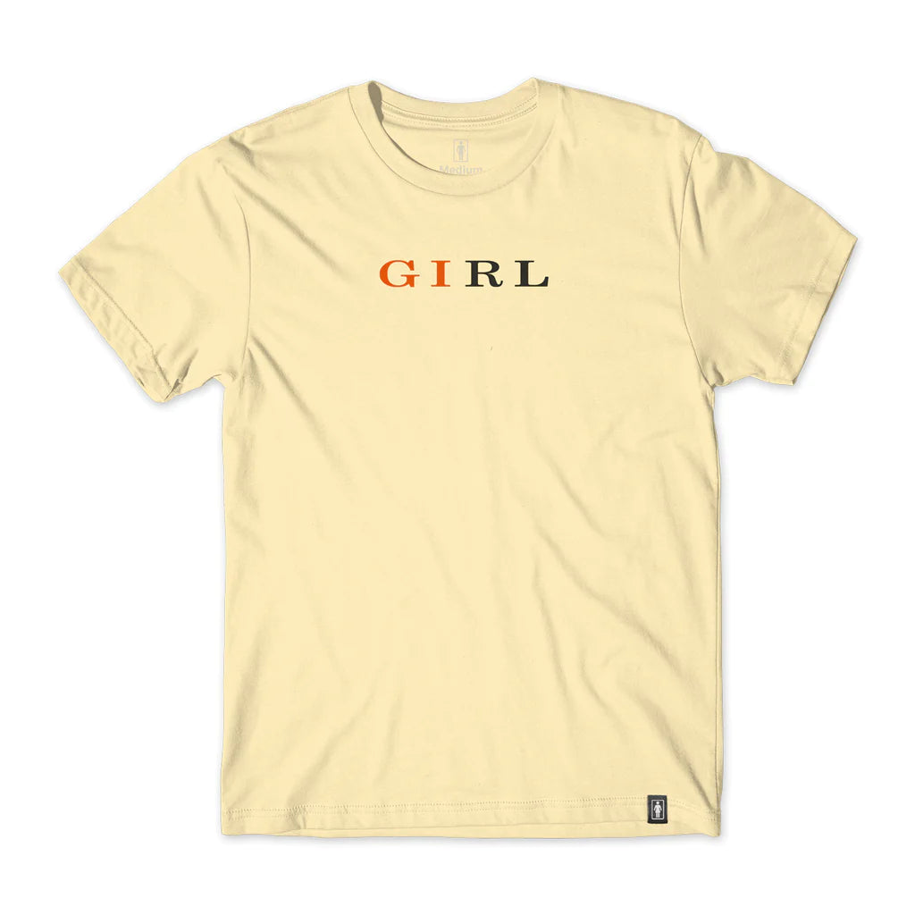 girl skateboards letterpress tee vegas gold