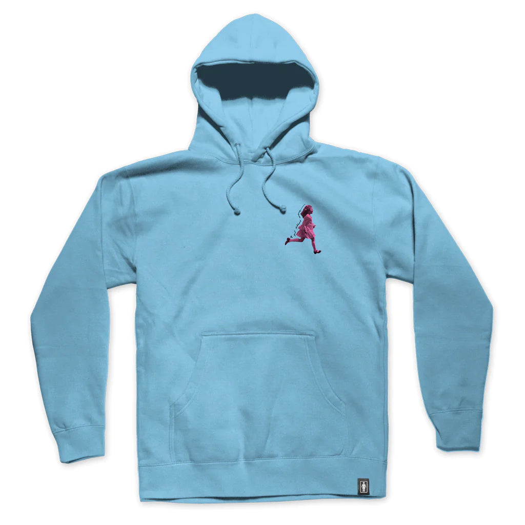 girl skateboards schoolyard pullover hoodie aqua front