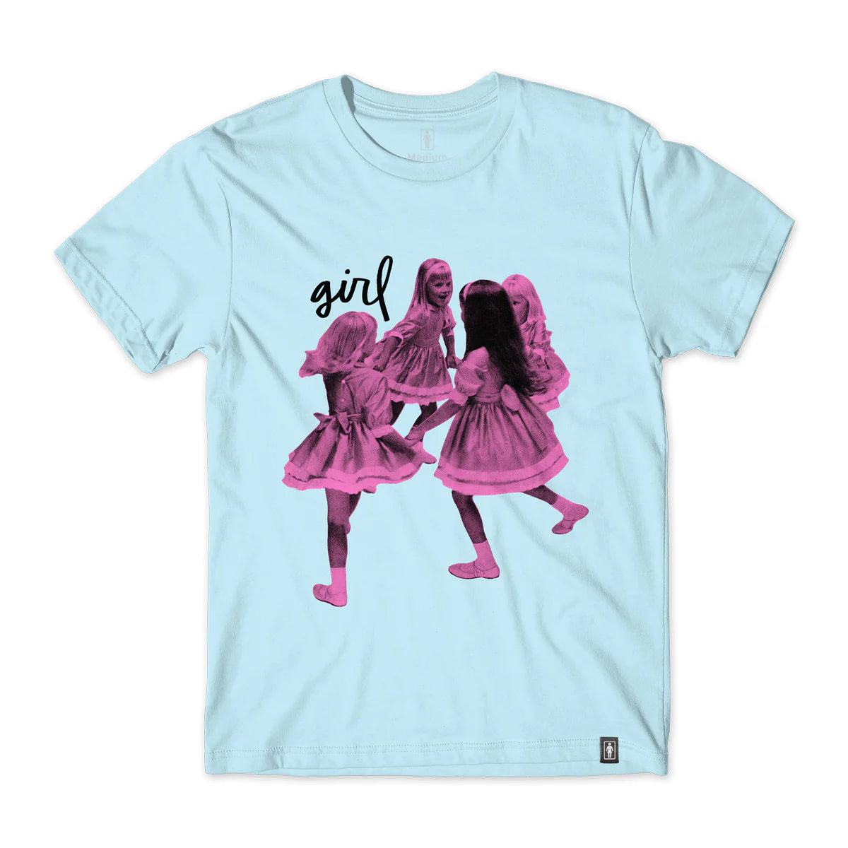 girl skateboards schoolyard tee chambray
