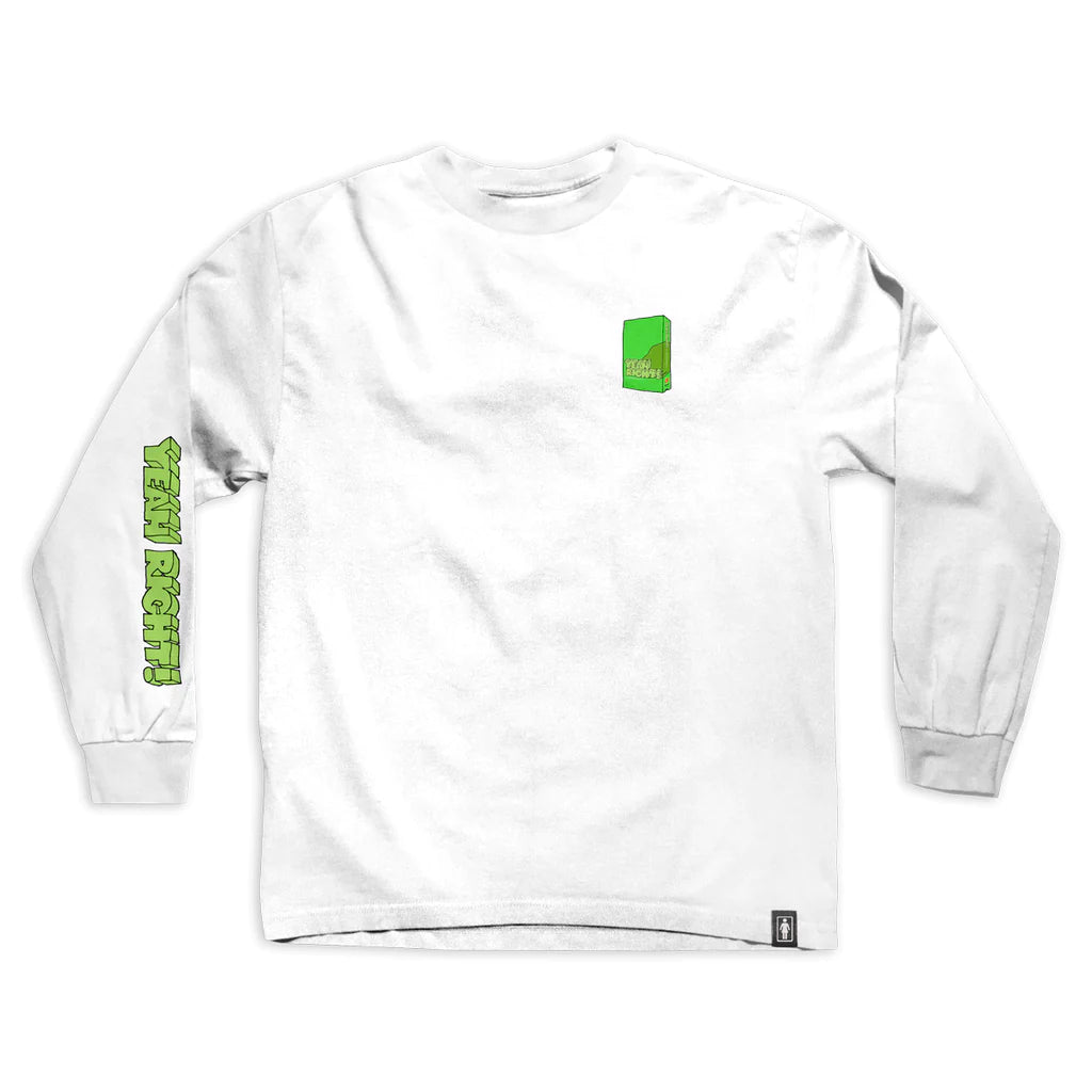 girl skateboards yeah right vhs ls tee white