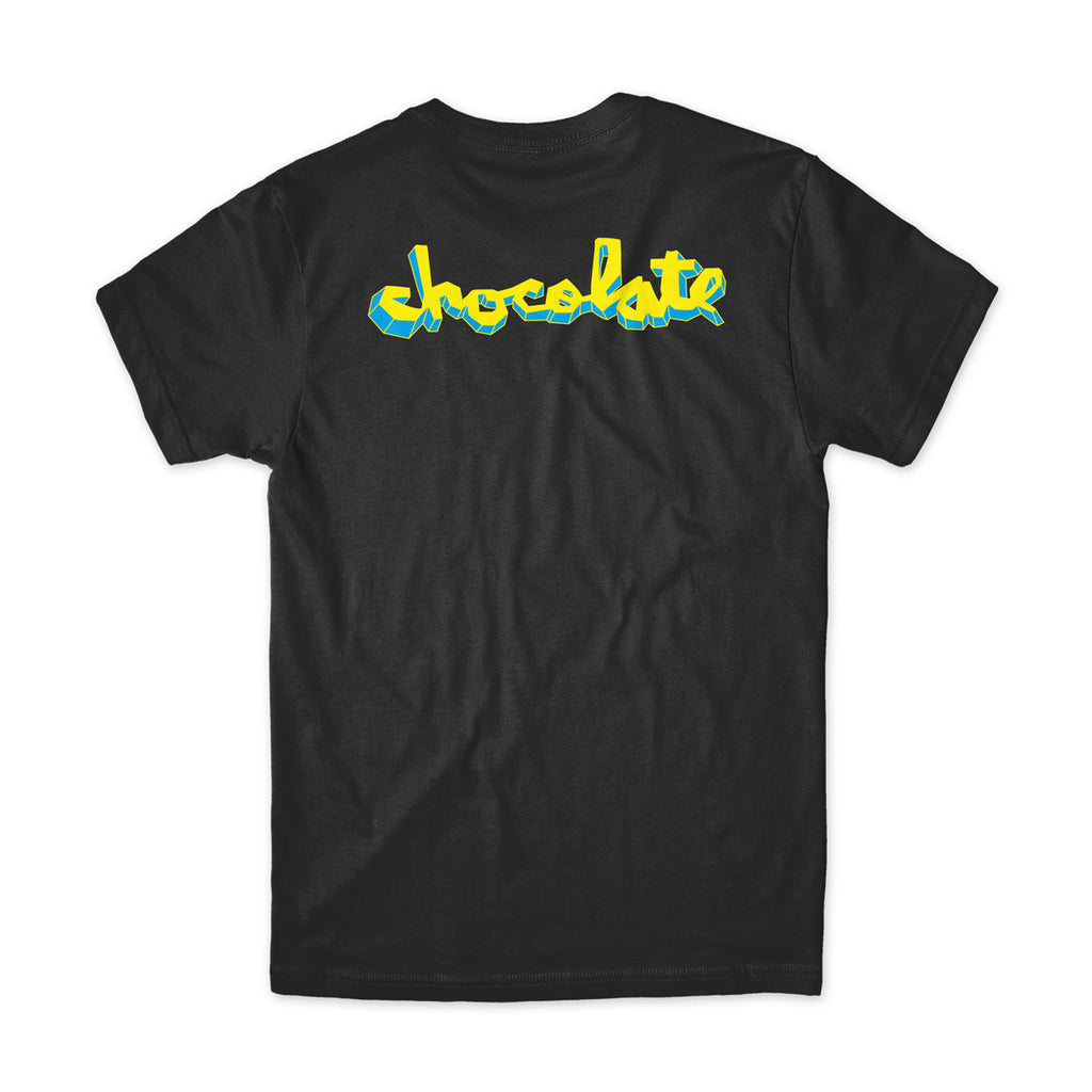CHOCOLATE SKATEBOARDS LIFTED SQUARE YOUTH TEE BLACK BACK
