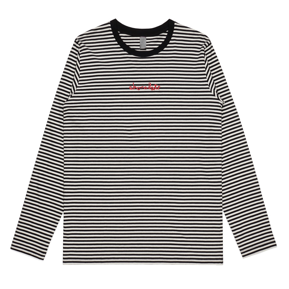 Chocolate skateboards embroidered chunk long sleeve tshirt natural black