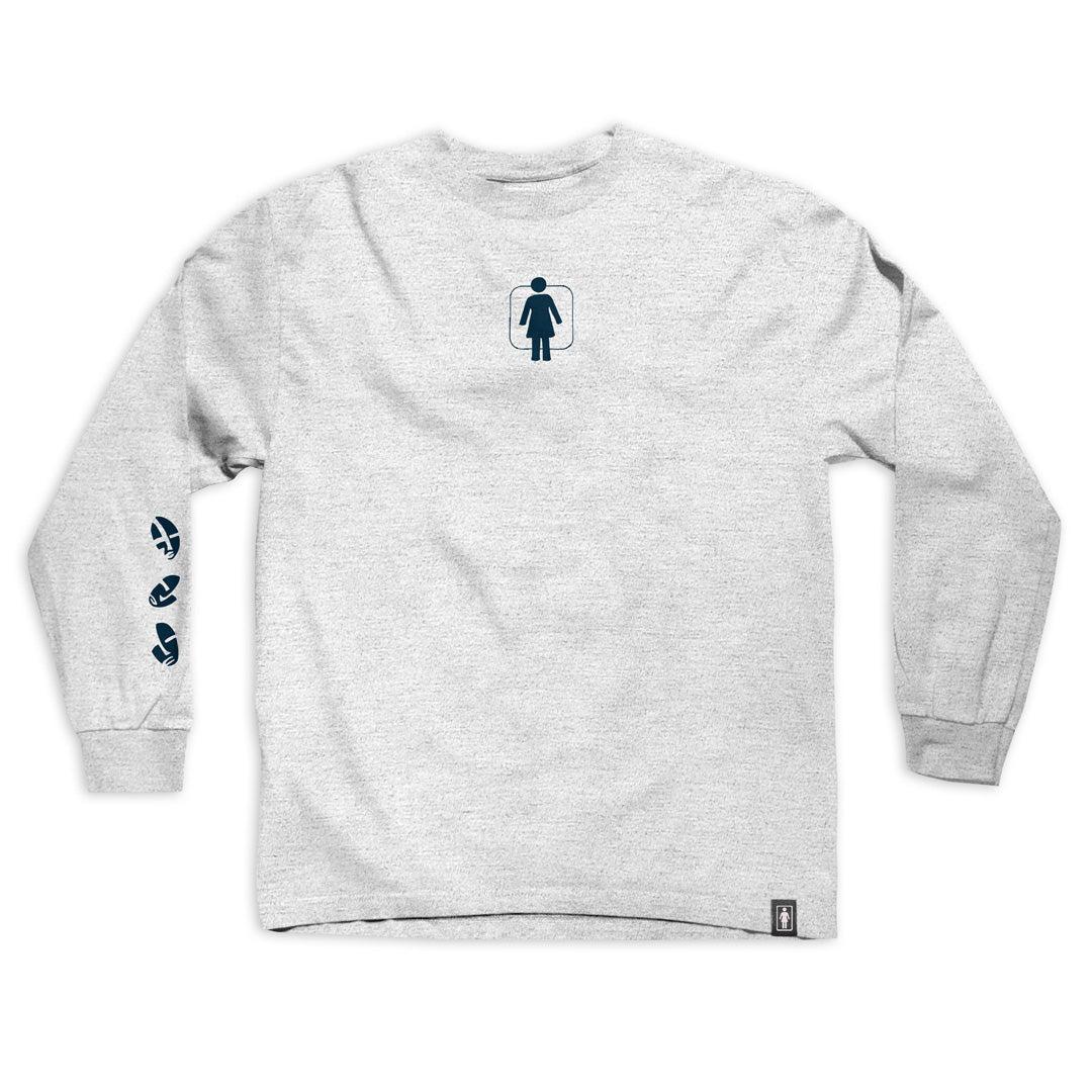 Girl skateboards blues long sleeve tee ash
