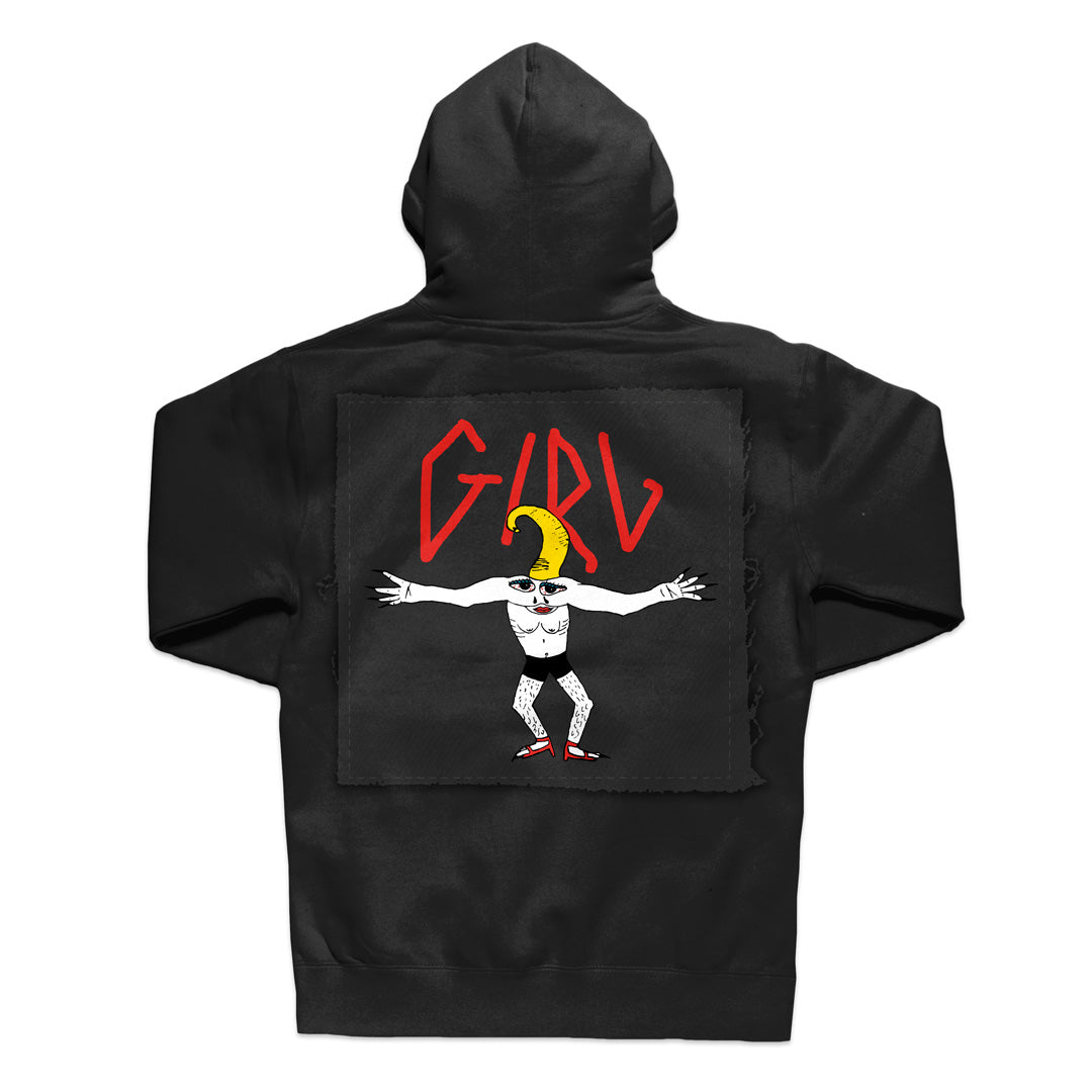 Girl skateboards vertigirl pullover hoodie black back