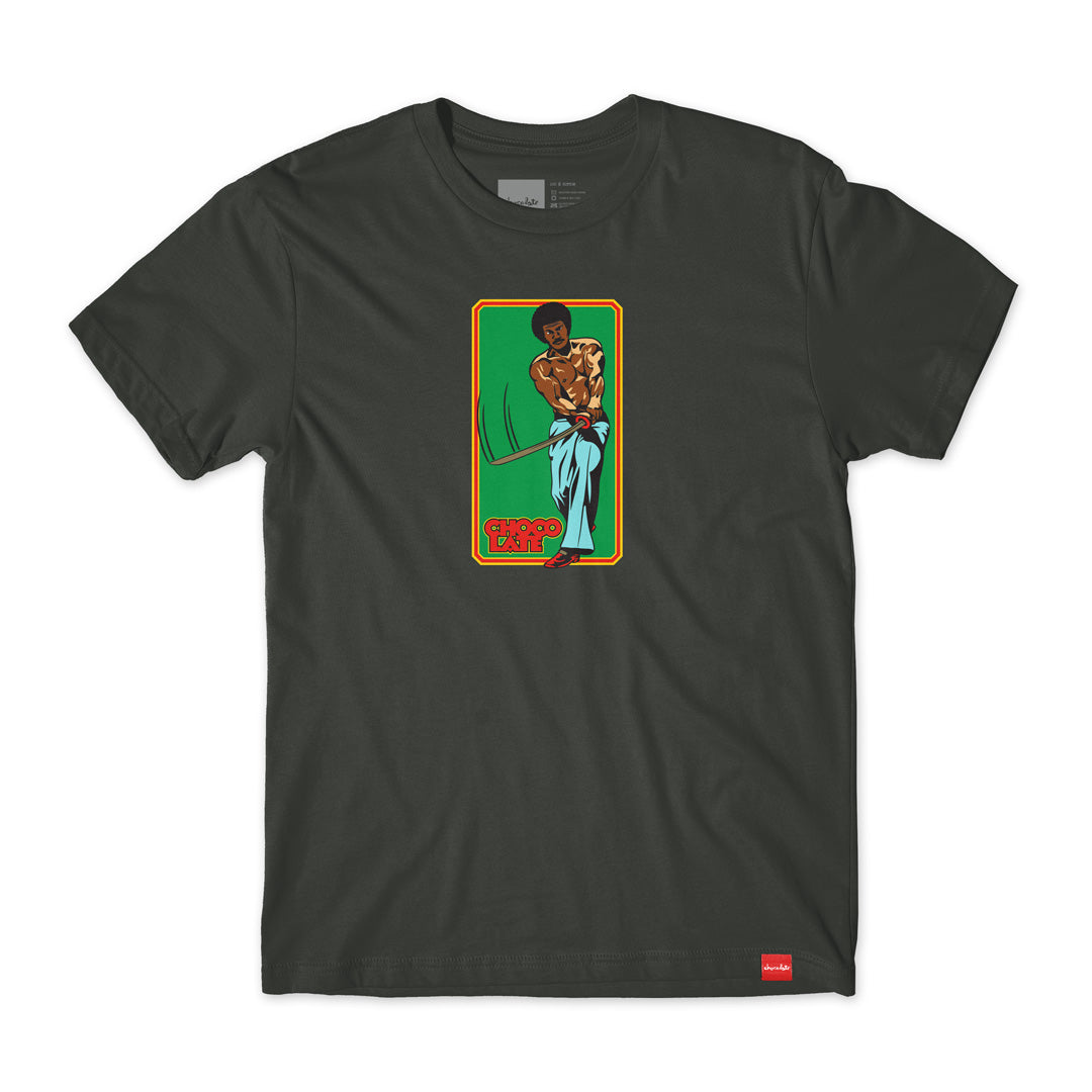 chocolate skateboards kung fu short sleeve tee charcoal
