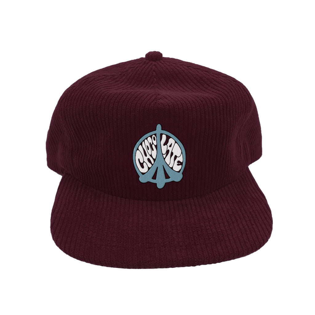 chocolate skateboards peace corduroy snapback cap