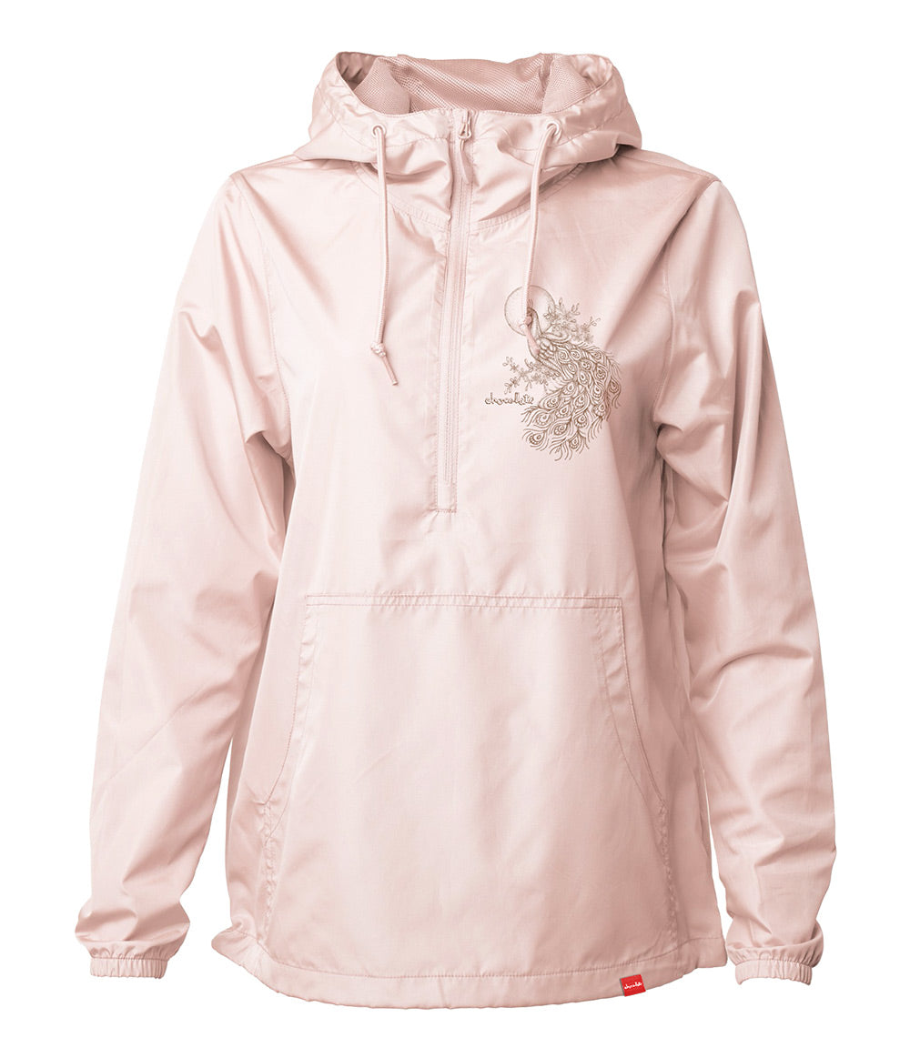 chocolate skateboards peacock anorak jacket blush