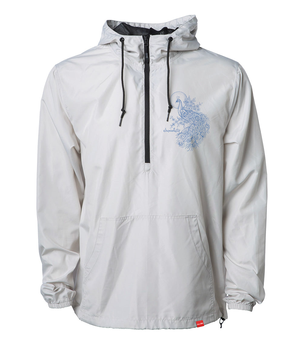chocolate skateboards peacock anorak jacket white