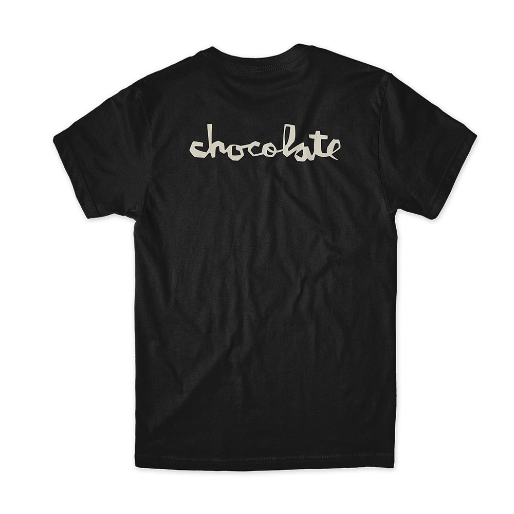 chocolate skateboards reflective chunk tshirt black back