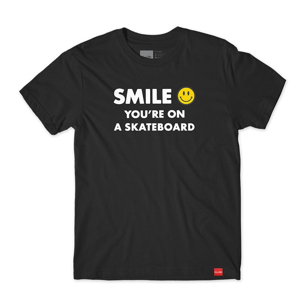chocolate skateboards smile tshirt black