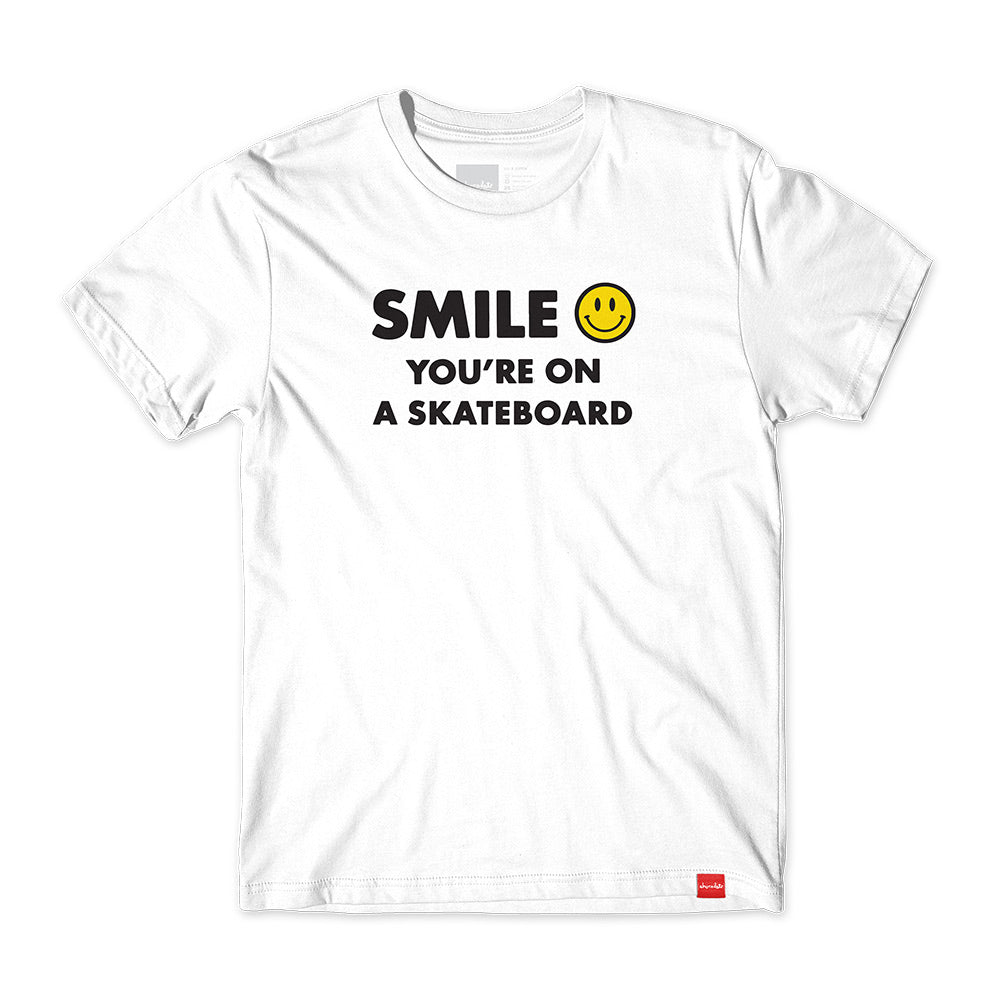 chocolate skateboards smile tshirt white