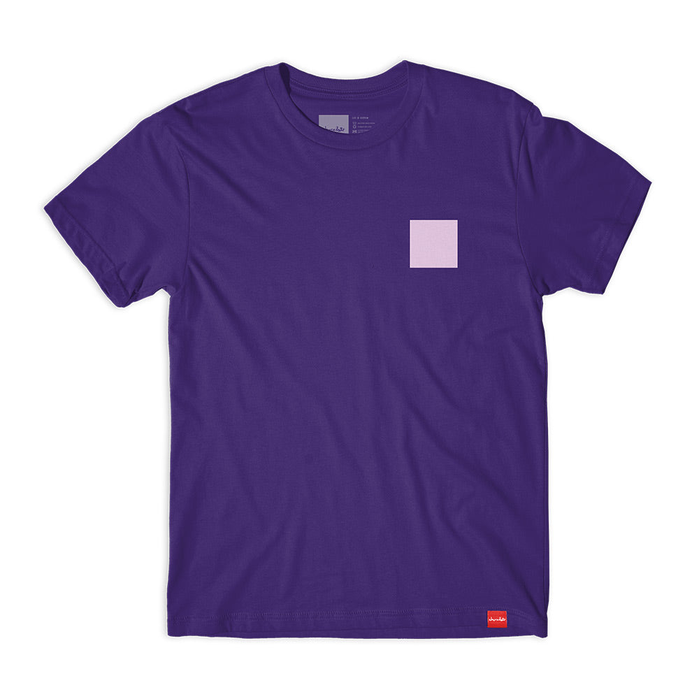 chocolate skateboards square tshirt purple
