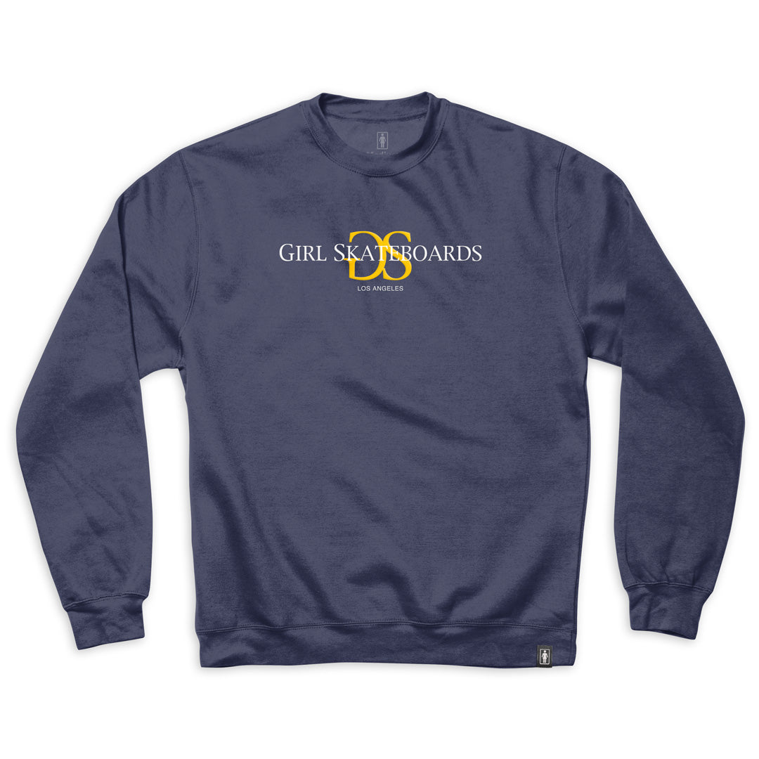 girl skateboards gsla embroidered crewneck hoodie navy