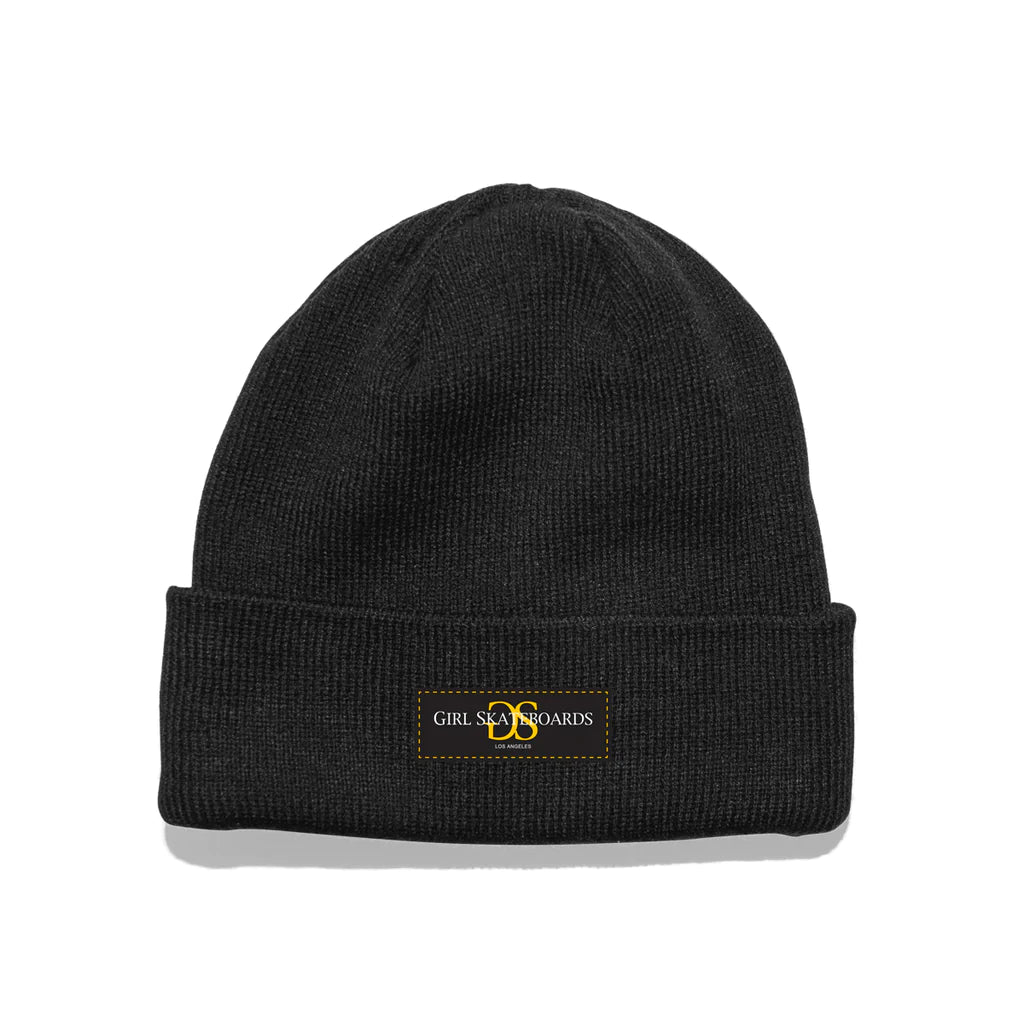 girl skateboards gsla patch beanie hat black front