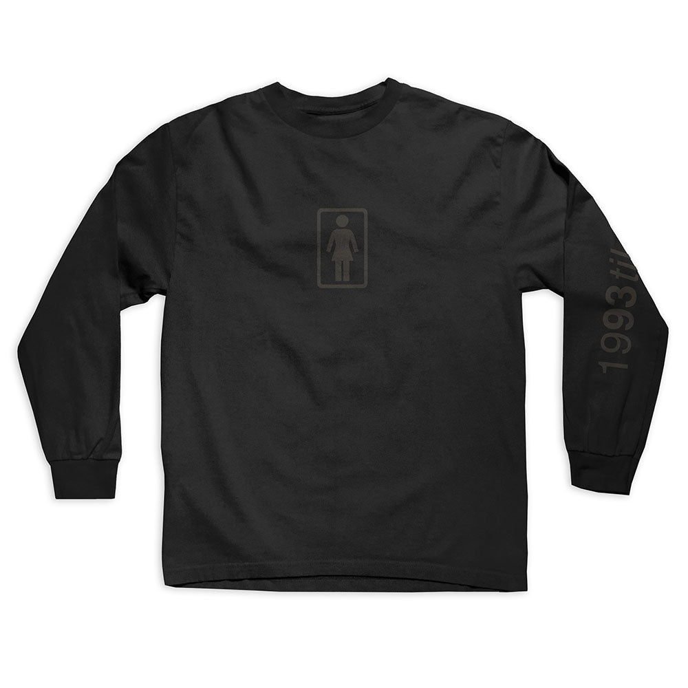 girl skateboards international 93 long sleeve tshirt black