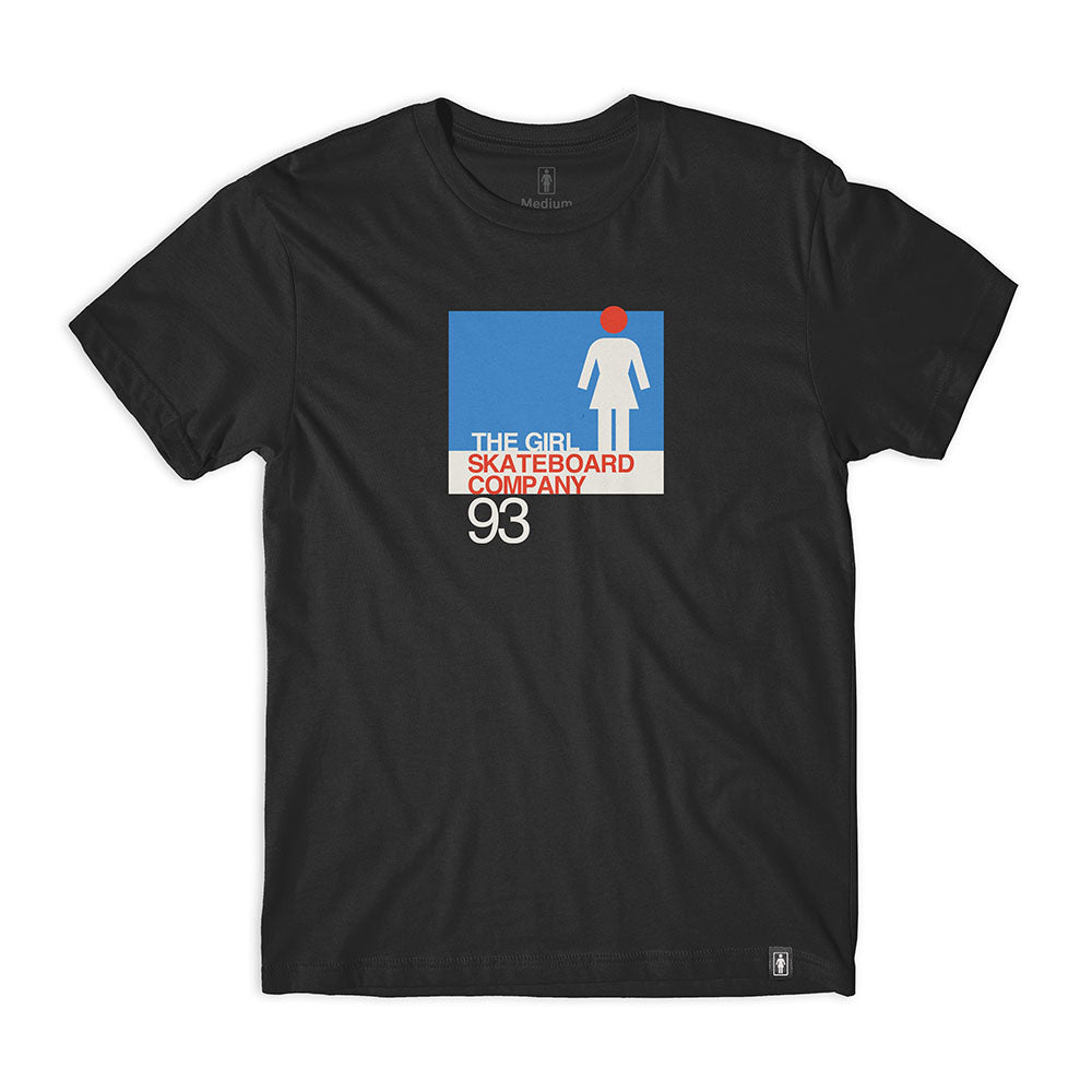 girl skateboards international 93 tshirt black