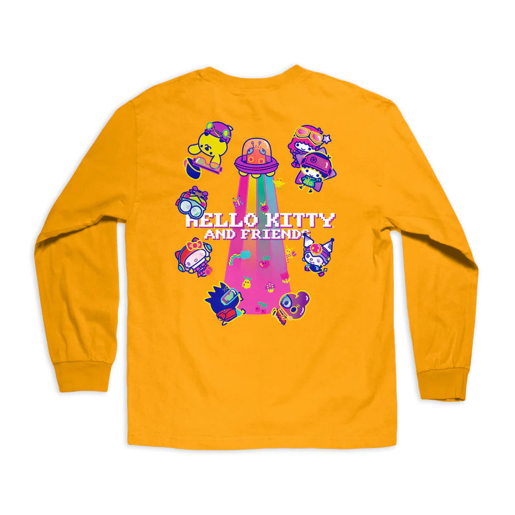 girl skateboards kawaii friends long sleeve tee gold back