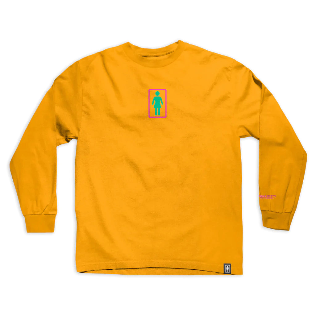 girl skateboards kawaii friends long sleeve tee gold front