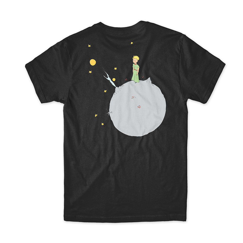 girl skateboards little prince planet tee black back