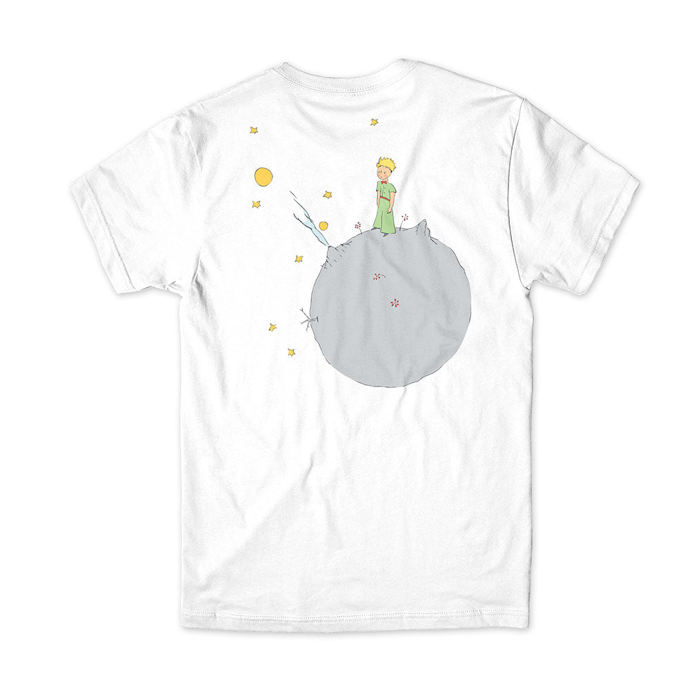 girl skateboards little prince planet tee white back