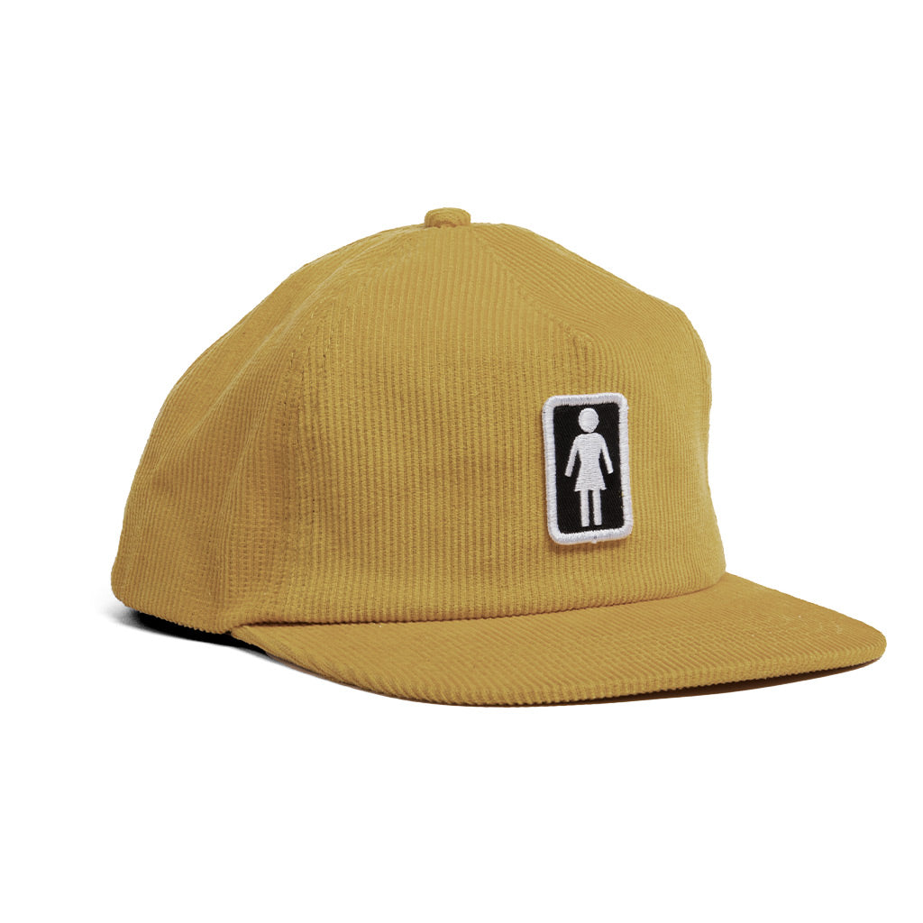 girl skateboards og corduroy snapback cap mustard