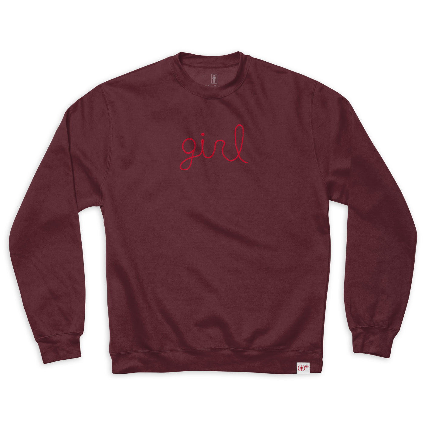 girl skateboards red tuesday pullover sweatshirt maroon
