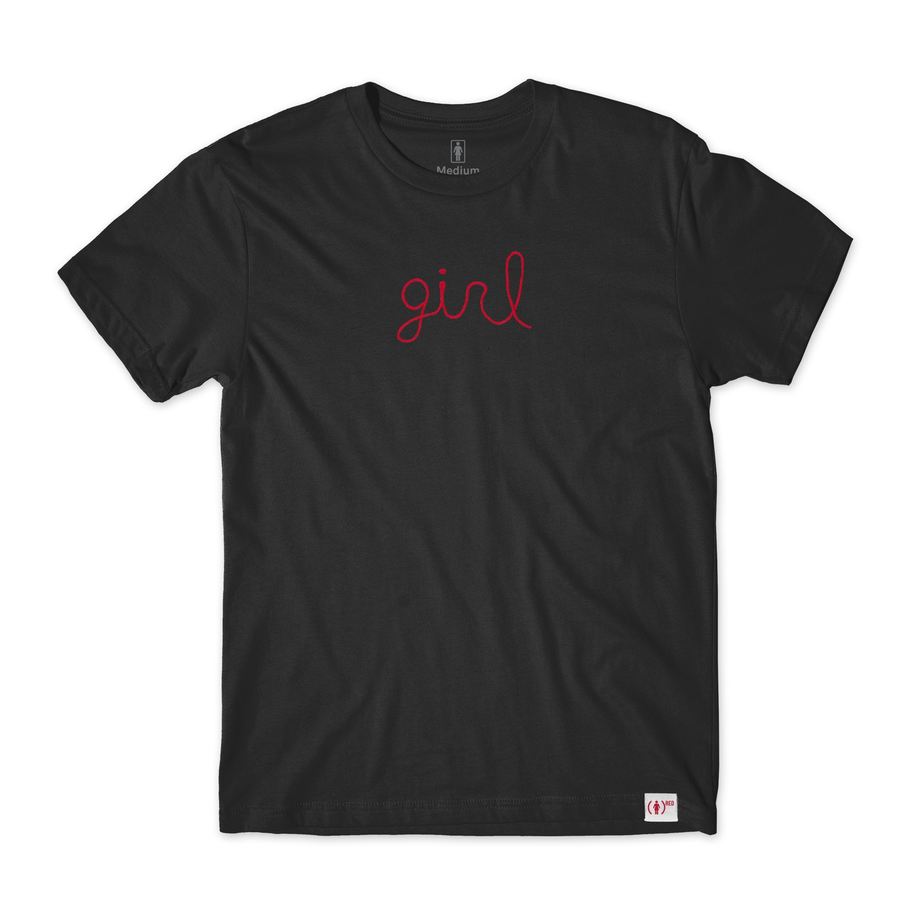 girl skateboards red tuesday tee black