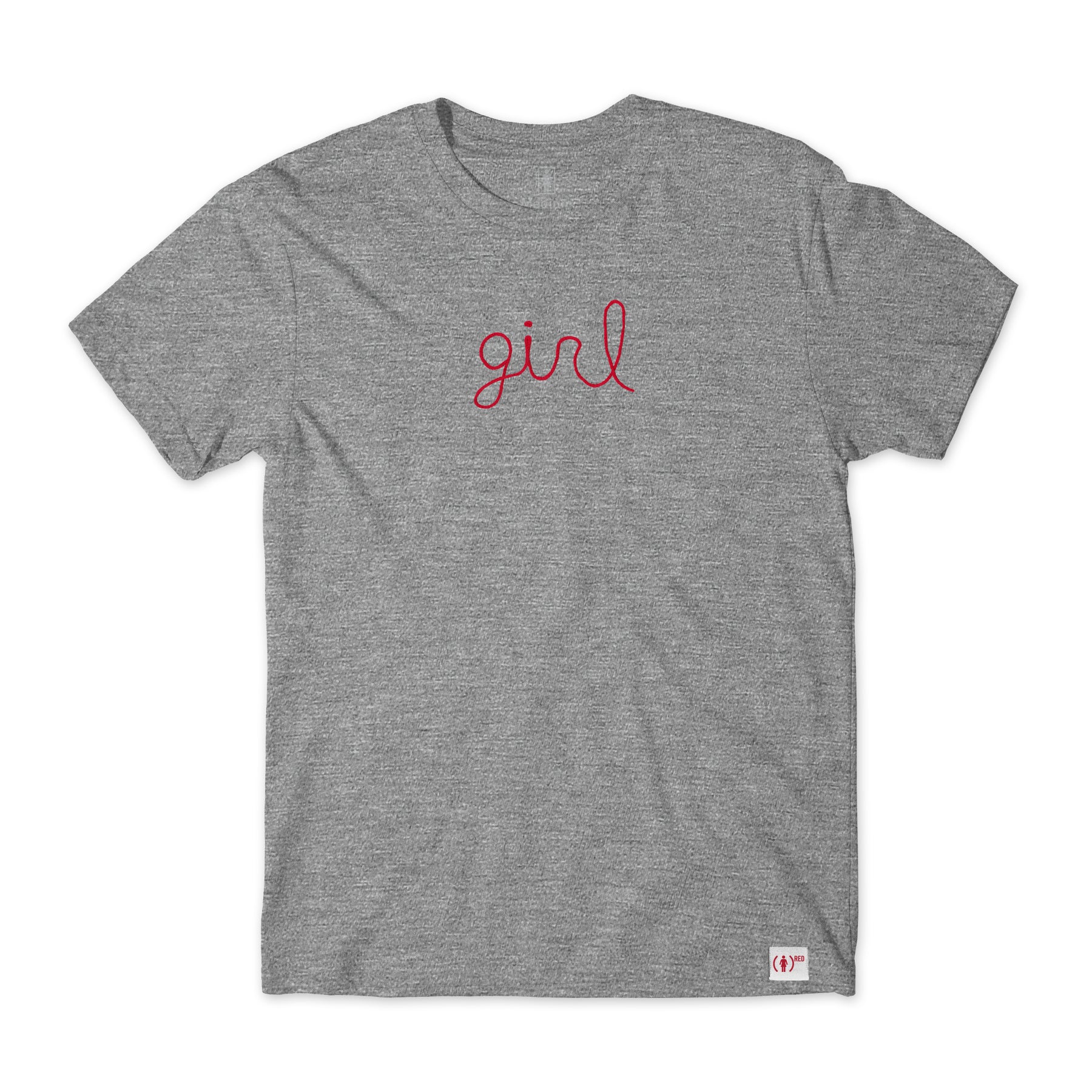 girl skateboards red tuesday tee heather grey