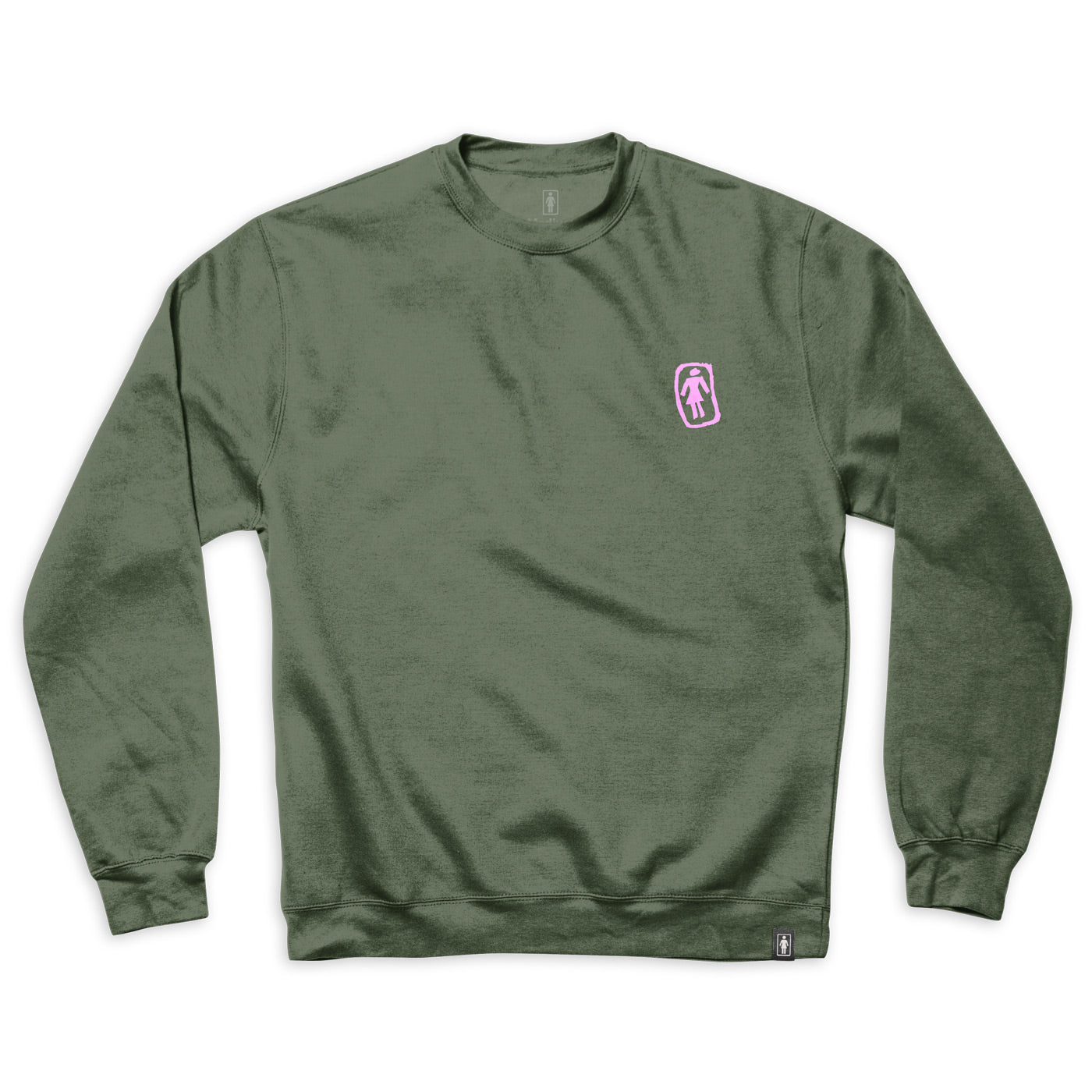 girl skateboards sketchy og crewneck jacket army