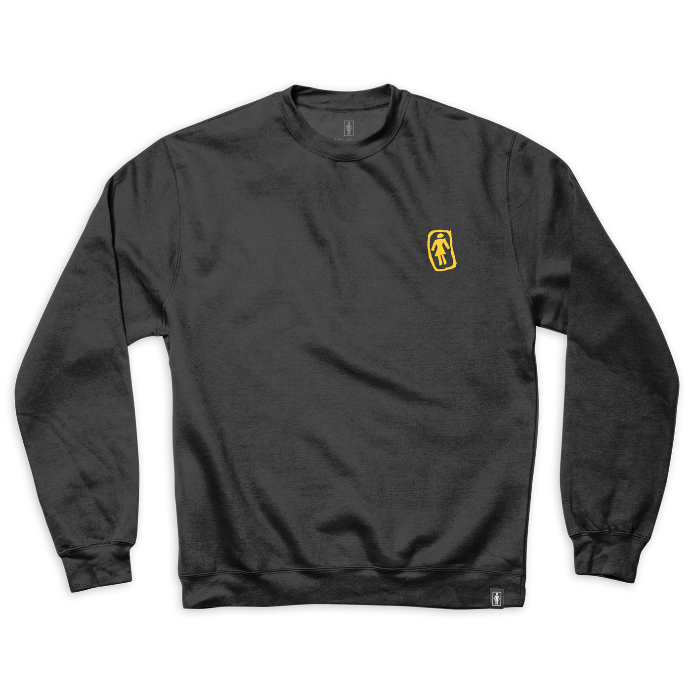 girl skateboards sketchy og crewneck jacket black