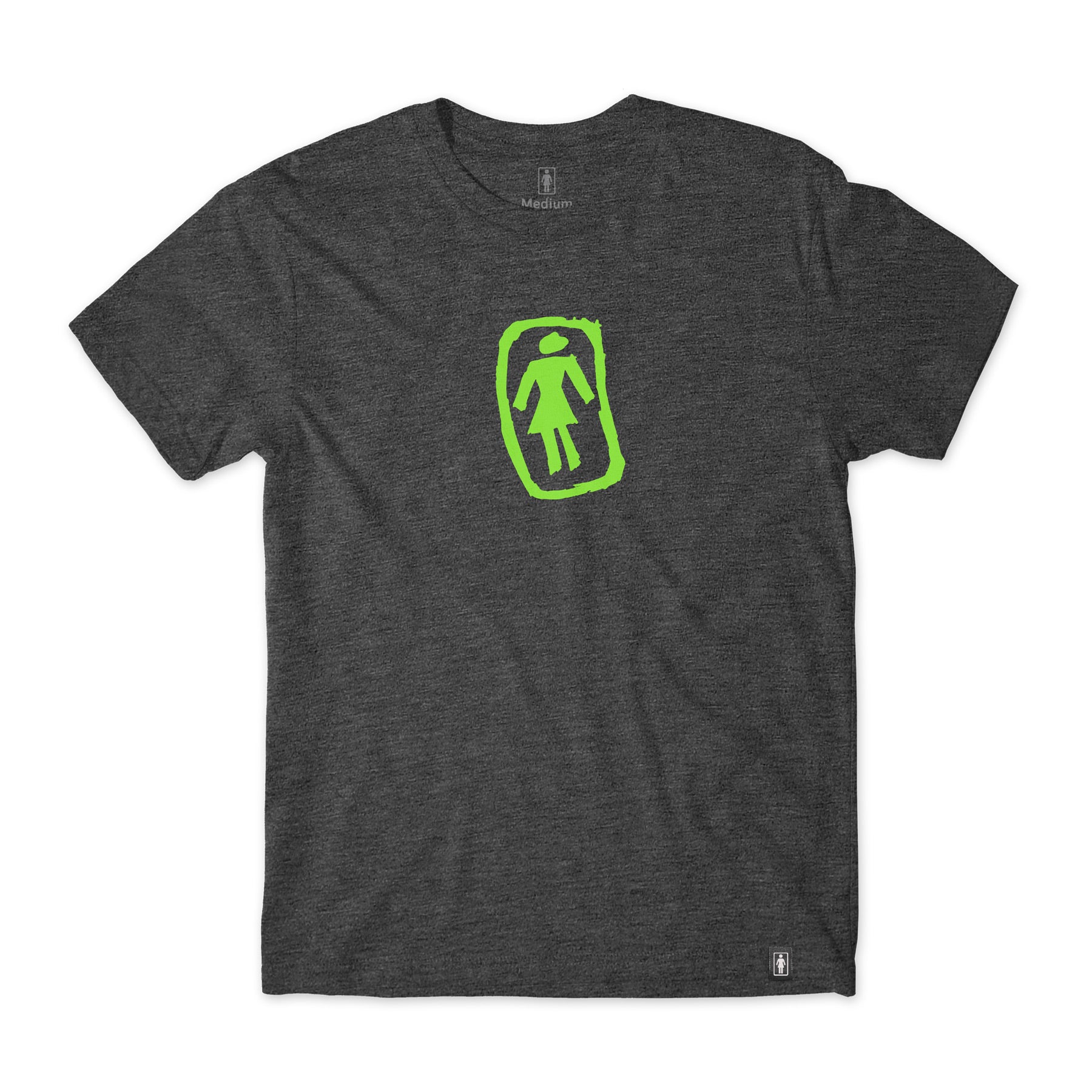 girl skateboards sketchy og youth tee charcoal heather