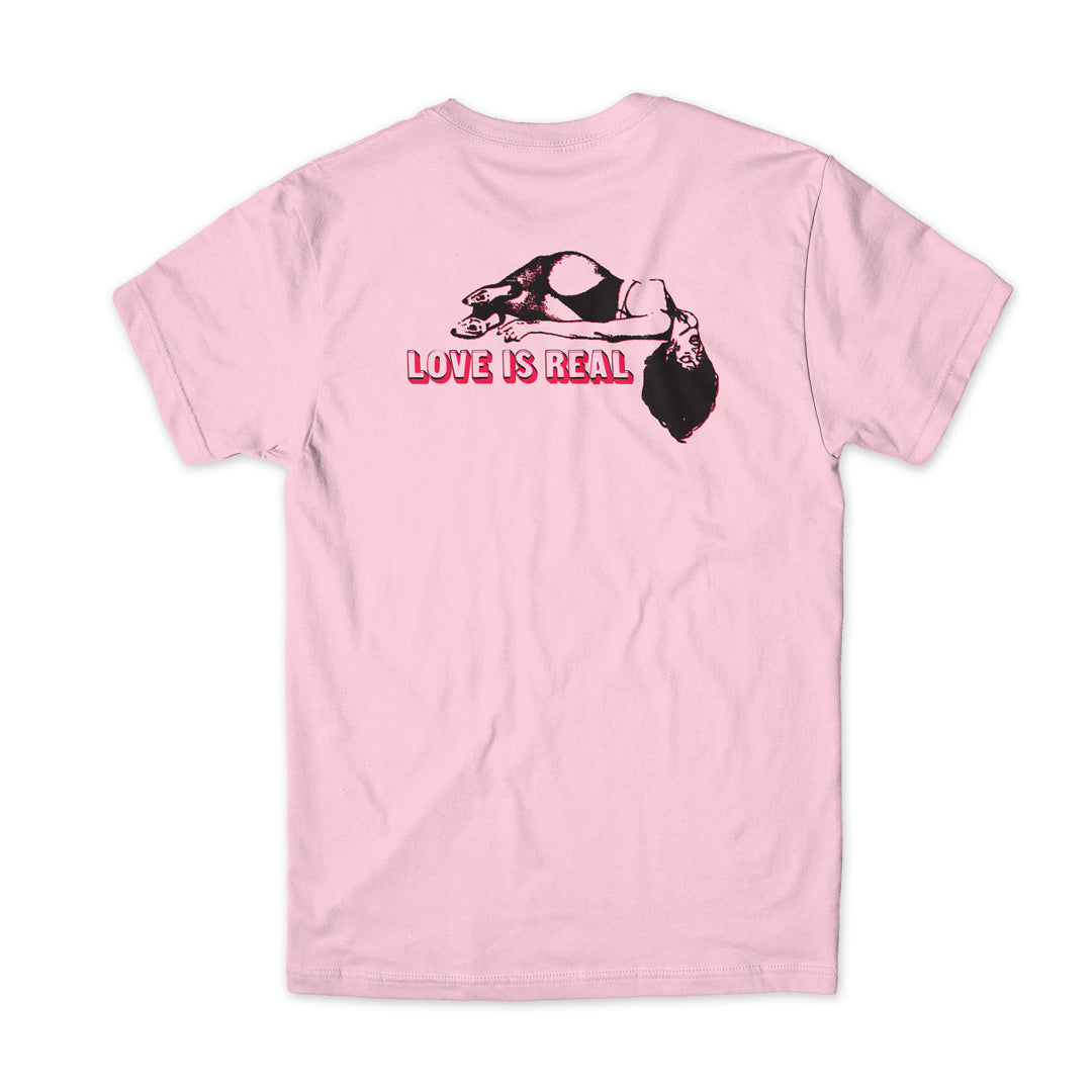 CHOCOLATE LOVE IS REAL TEE - PINK