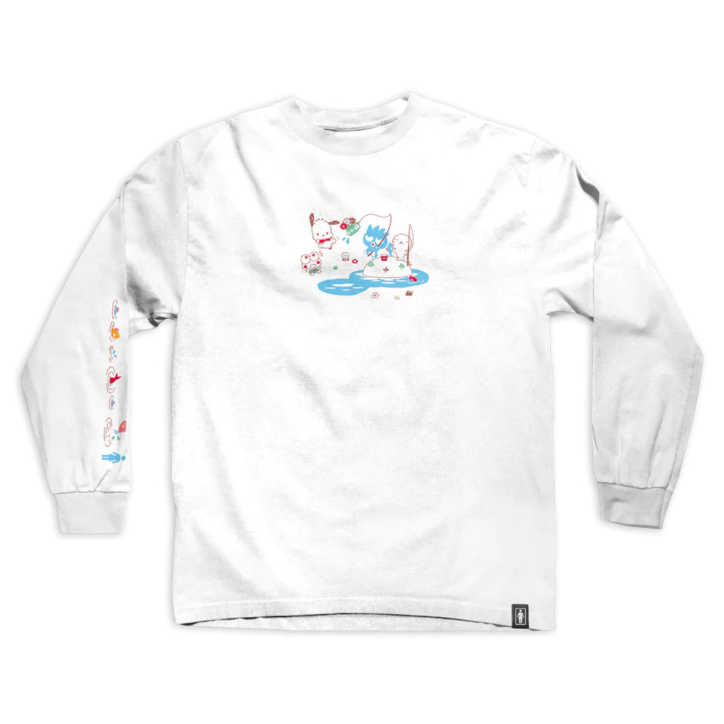 Girl Skateboards Fishing L/S Tee - White